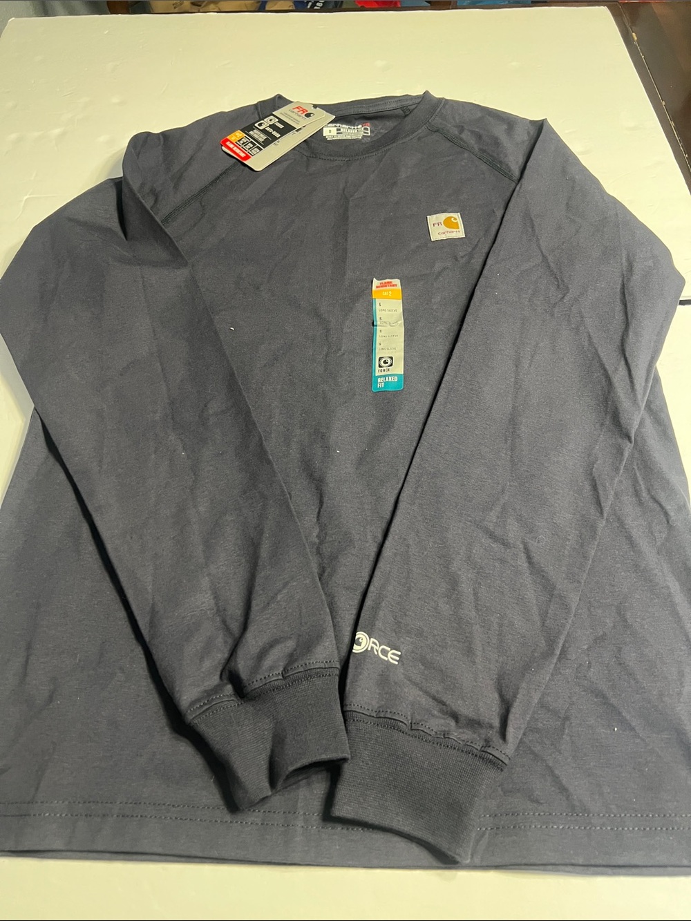Carhartt Men’s Dark Navy Crewneck Long-Sleeve Sweatshirt